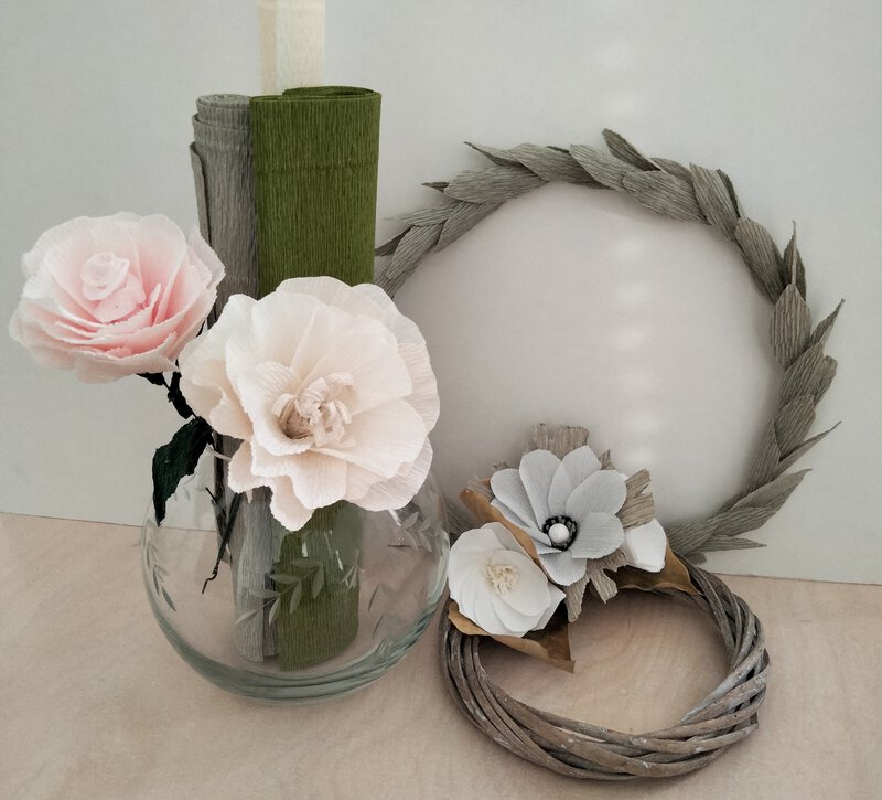 Blüten aus Krepp
