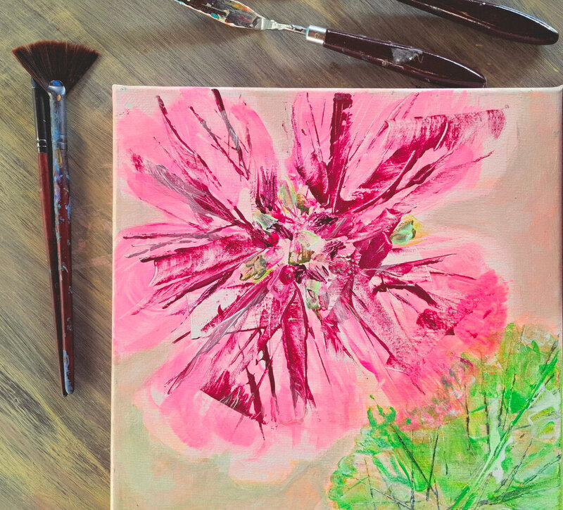 Blütenmalerei mit Acryl