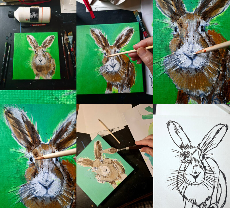 Hasen auf Leinwand